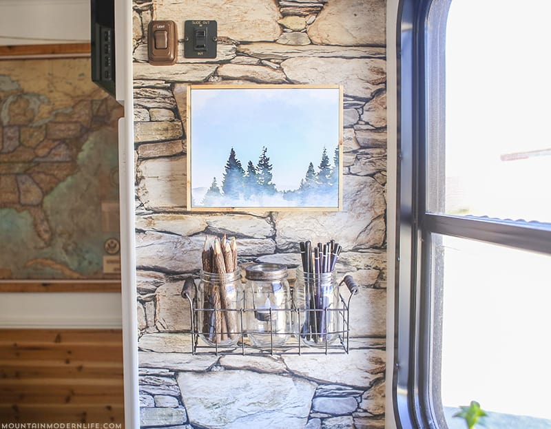 See how easy it is to create custom wall art, plus it's small and lightweight, perfect for a tiny home or RV! MountainModernLife.com