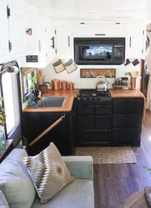Thinking about updating the kitchen in your camper? Come see how we made a huge impact in our motorhome with our RV kitchen renovation! | MountainModernLife.com #RVreno