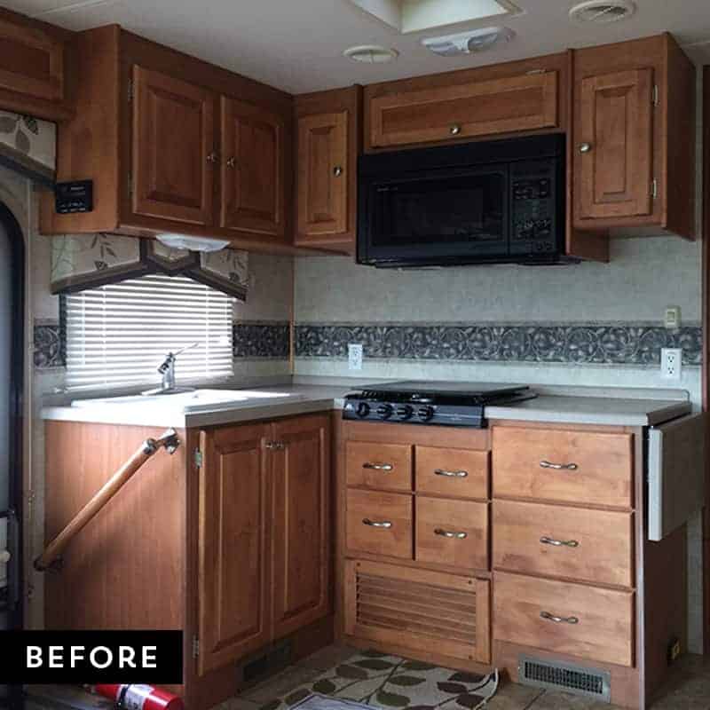 Thinking about updating the kitchen in your camper? Come see how we made a huge impact in our motorhome with our RV kitchen renovation! | MountainModernLife.com #RVreno