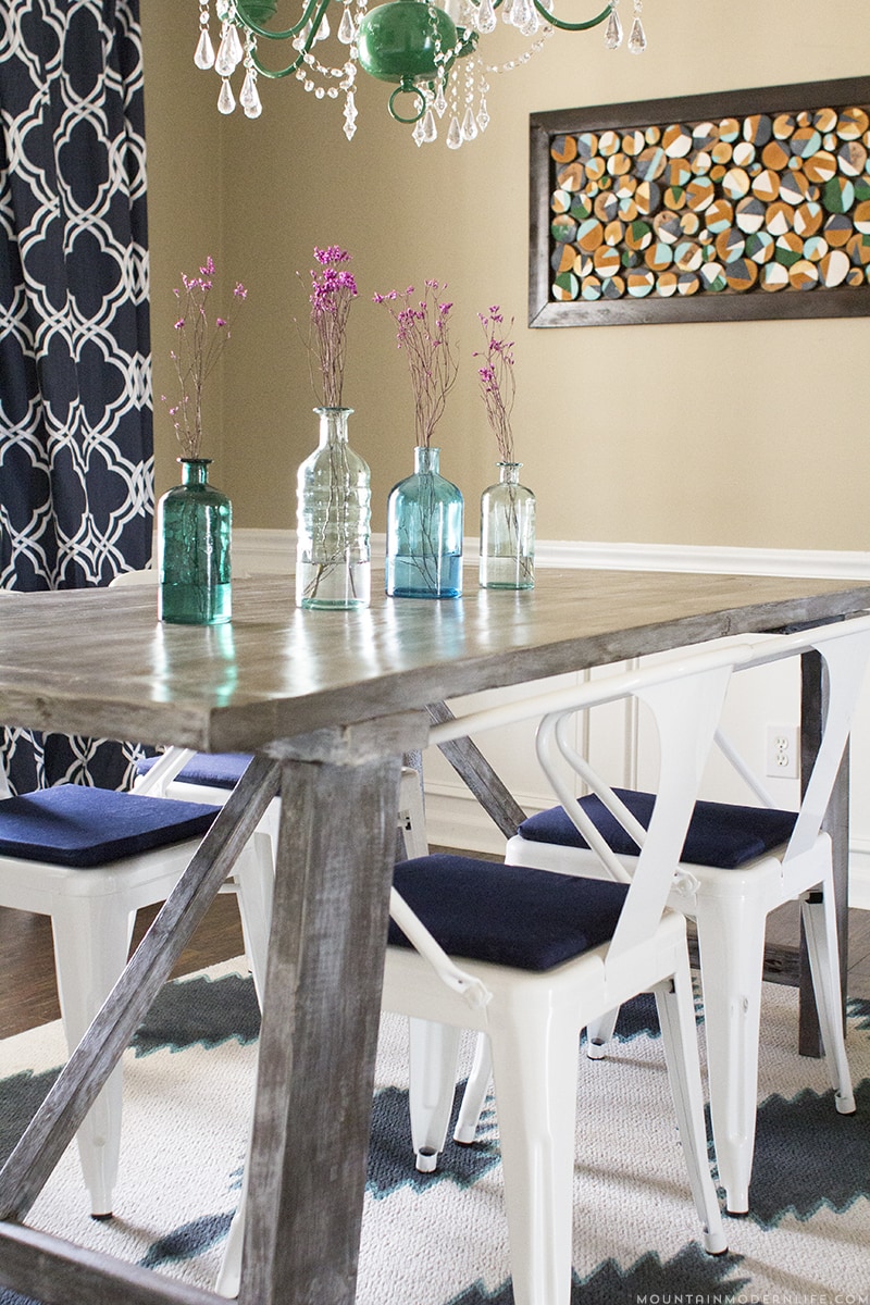 Painted Rug in Dining Room | MountainModernLife.com