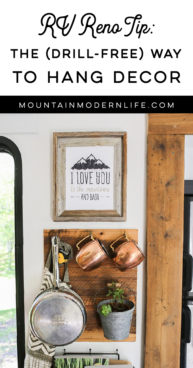The (drill-free) way to hang decor in an RV