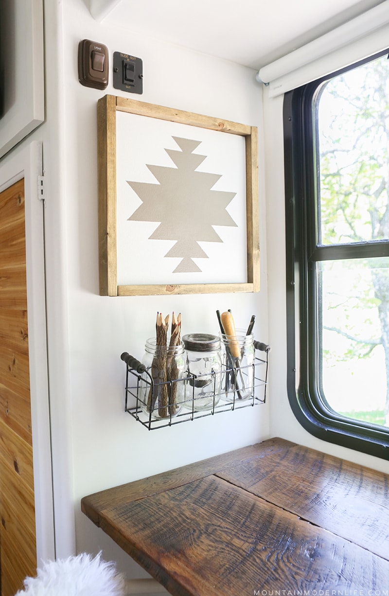 See how easy it is to make this Navajo-inspired wall art, the perfect way to add rustic or Southwest decor to your home or RV! MountainModernLife.com