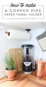 Add character to your kitchen with this Rustic Modern DIY Paper Towel Holder! It's easier than you think! MountainModernLife.com