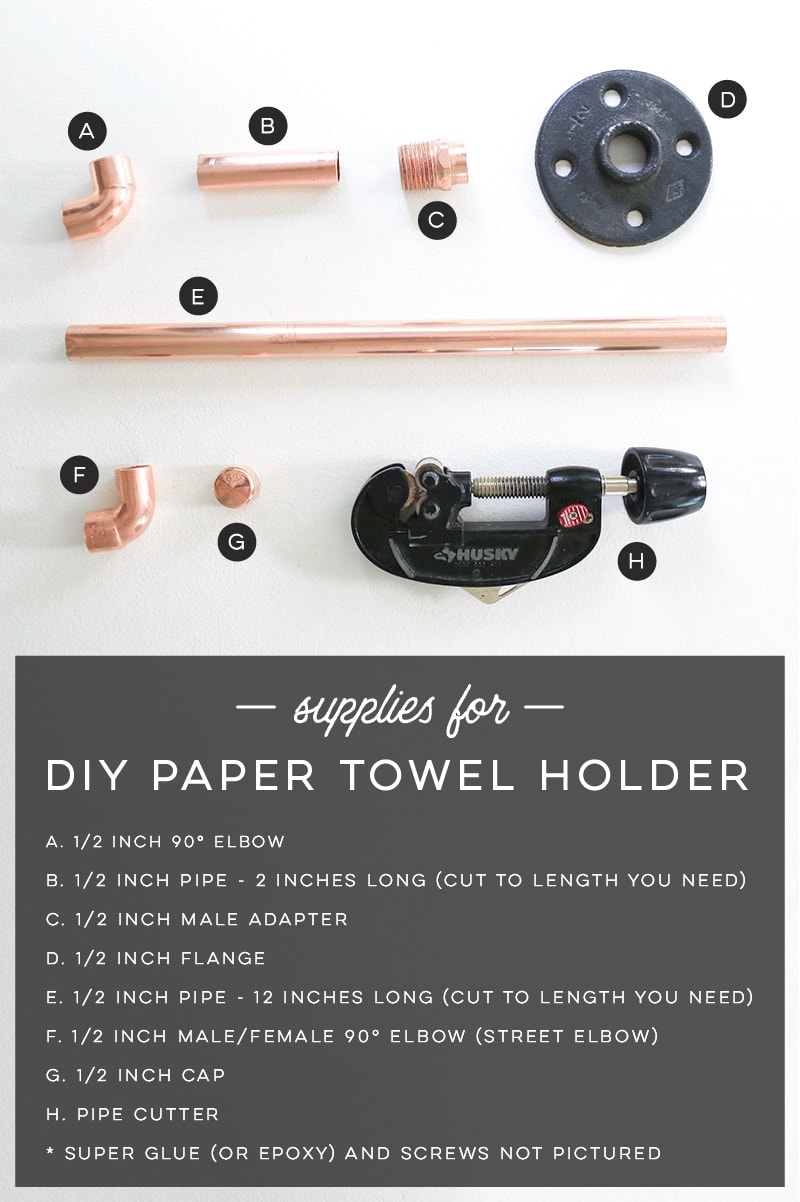 How to Make Rustic Modern Paper Towel Holder using Copper Pipe Fittings | MountainModernLife.com