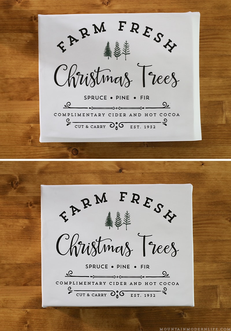 See how easy it is to make Holiday signs from printables with this image transfer method! Perfect for decorating your own home or to give away as gifts. MountainModernLife.com