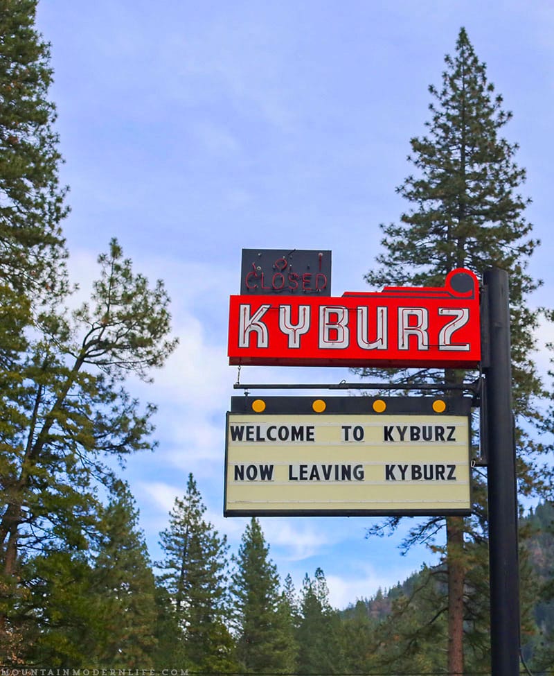 Welcome to Kyburz Now Leaving Kyburz 
