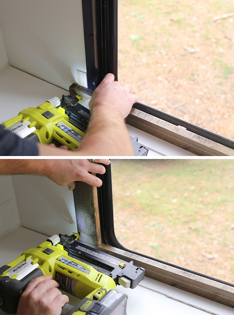 Come see how easy it is to frame RV windows to create a cozier vibe inside your tiny home on wheels! MountainModernLife.com