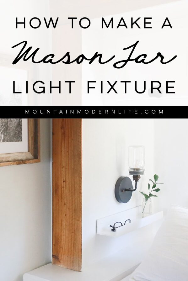 DIY Mason Jar Light Fixture - See how easy it is to create this wall sconce with a dimmer switch, perfect for adding a rustic touch to your home or RV! MountainModernLife.com