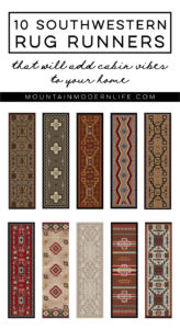 Check out these 10 Southwestern Rug Runners that will add cabin vibes to your home or RV + Enter the GIVEAWAY to win your own rug! MountainModernLife.com