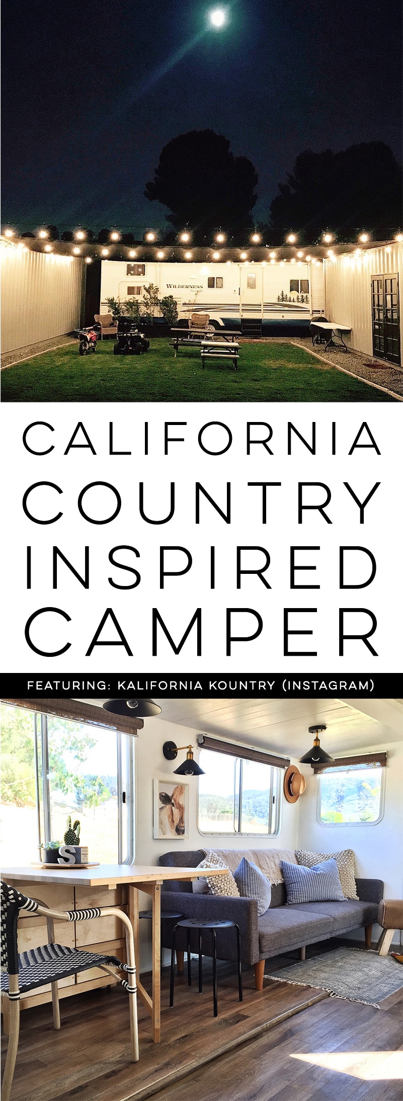 Tour this California Country Travel Trailer Renovation from Kalifornia Kountry of Instagram! Featured on MountainModernLife.com