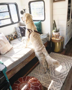 Tour this modern and eclectic camper from @OurTinyAbode!
