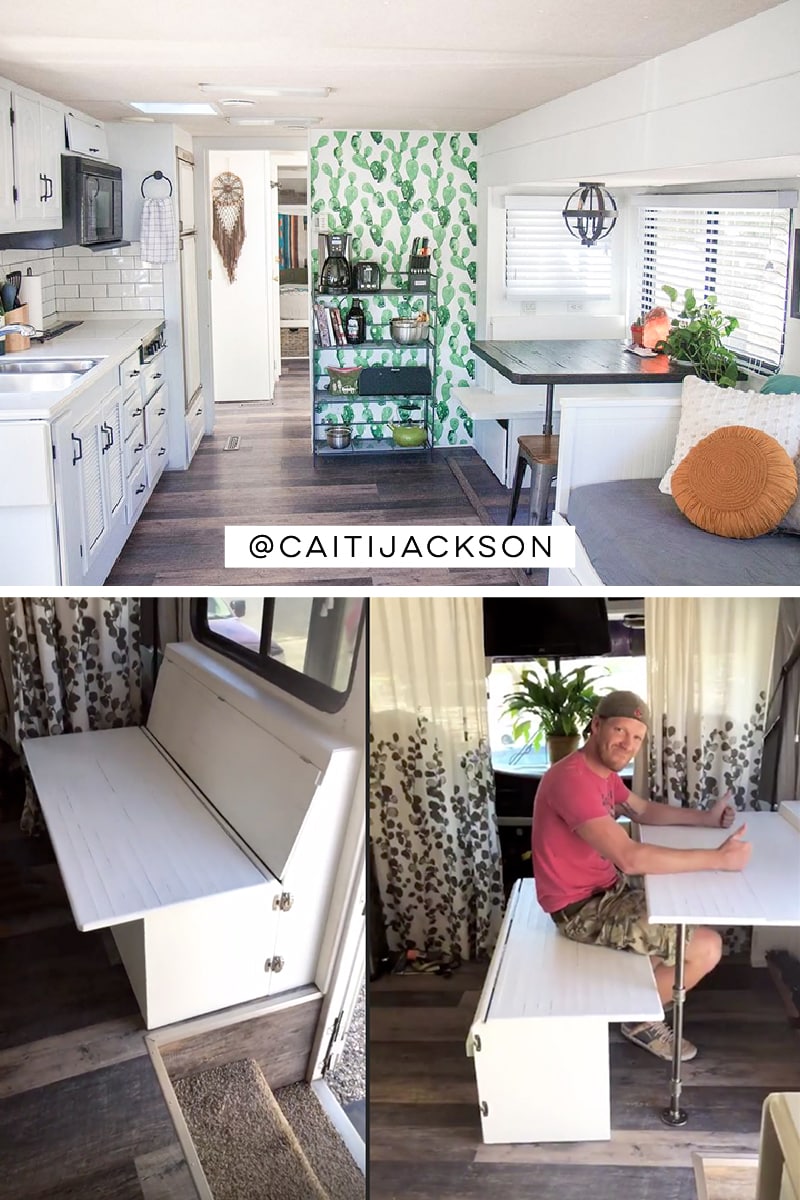 Tour this RV renovated for a family of 4 from @CaitiJackson! #rvreno #rvlife #camperremodel