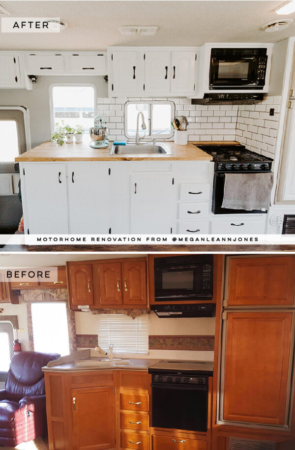 This outdated motorhome was transformed into a bright and beautiful ...