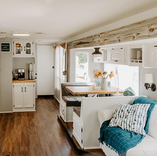 This outdated motorhome was transformed into a bright and beautiful home on wheels!