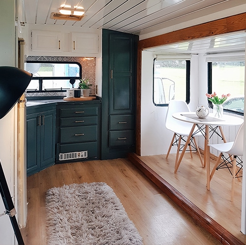 Stylish caravan makeover from a couple that travels around Ireland