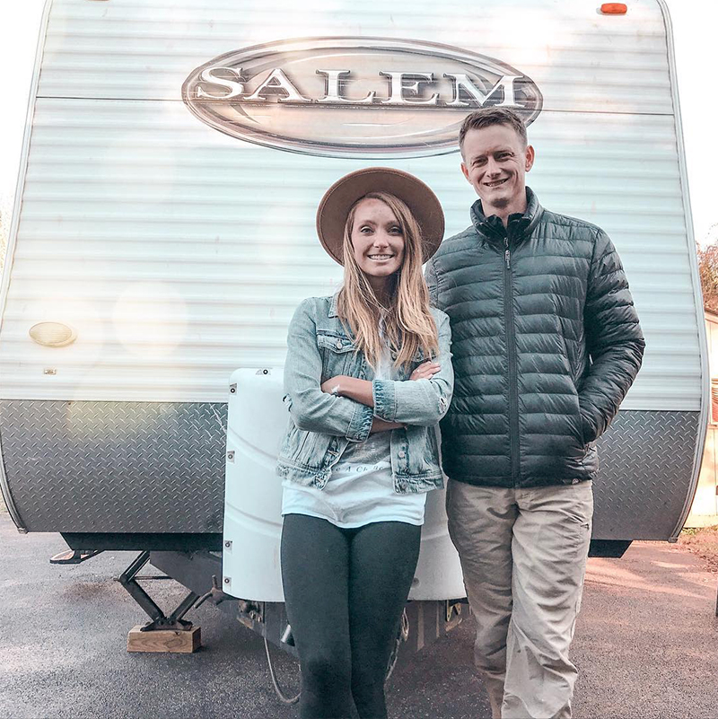 This Nashville Couple brings new life to outdated campers! Come see the before and after photos of their Forest River RV transformation! Featuring @bestofourtodays on MountainModernLife.com