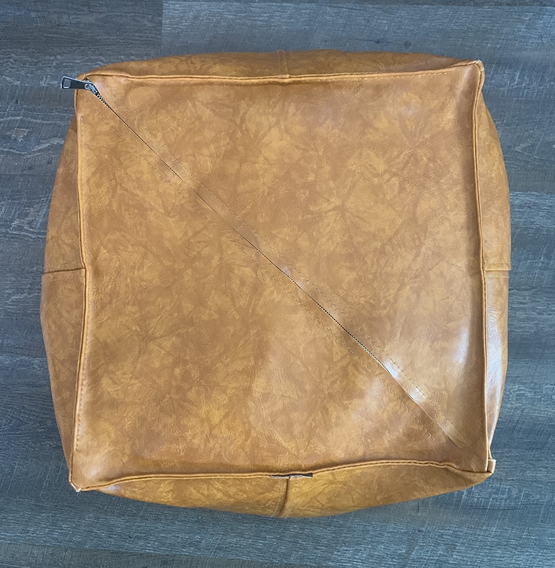 Bottom of Faux Leather Ottoman 