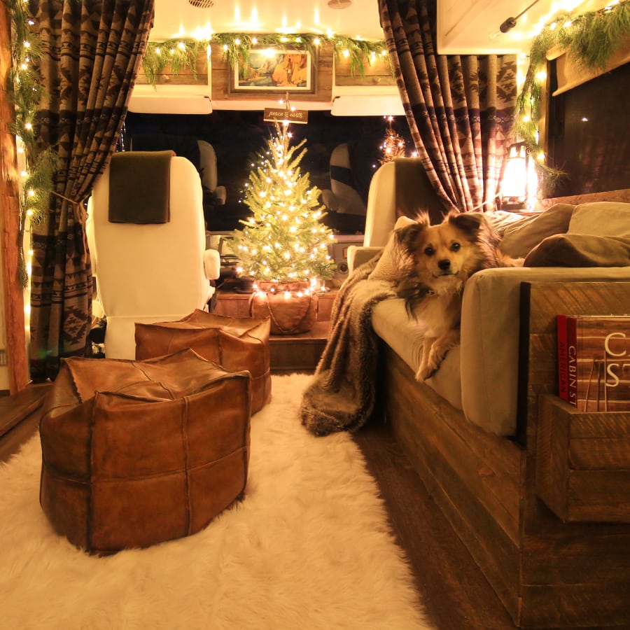 Renovated RV Christmas Tour - Come see how we decorated our tiny home on wheels for the holidays! MountainModernLife.com