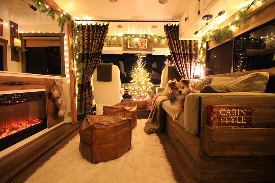 Renovated RV Christmas Tour - Come see how we decorated our tiny home on wheels for the holidays! MountainModernLife.com