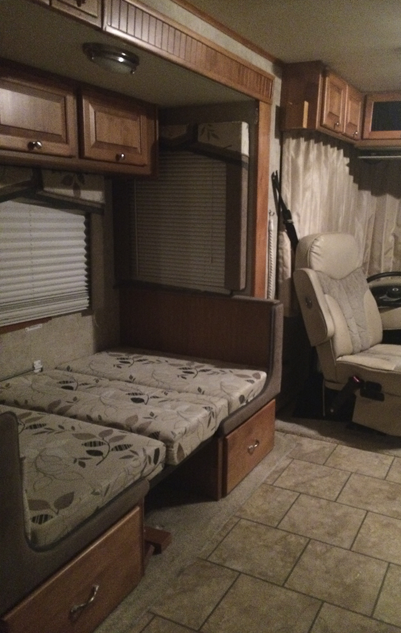 RV dinette booth before