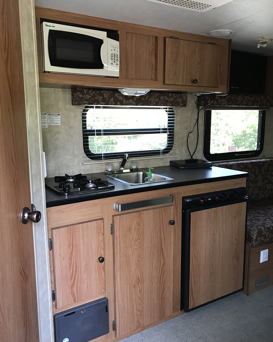 outdated camper kitchen