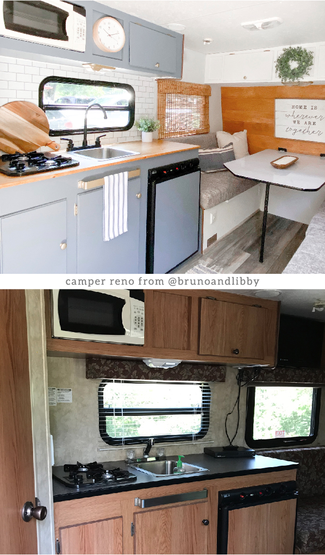 An accountant with a passion for DIY renovated this small camper for her recently retired parents