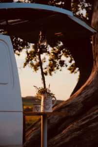 camper van parked in the country