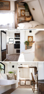 camper renovation with reclaimed wood and vintage decor