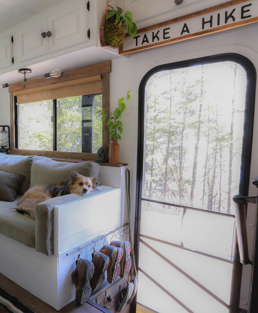 Take a Hike Sign above door in RV