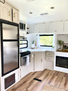 renovated fifth wheel kitchen