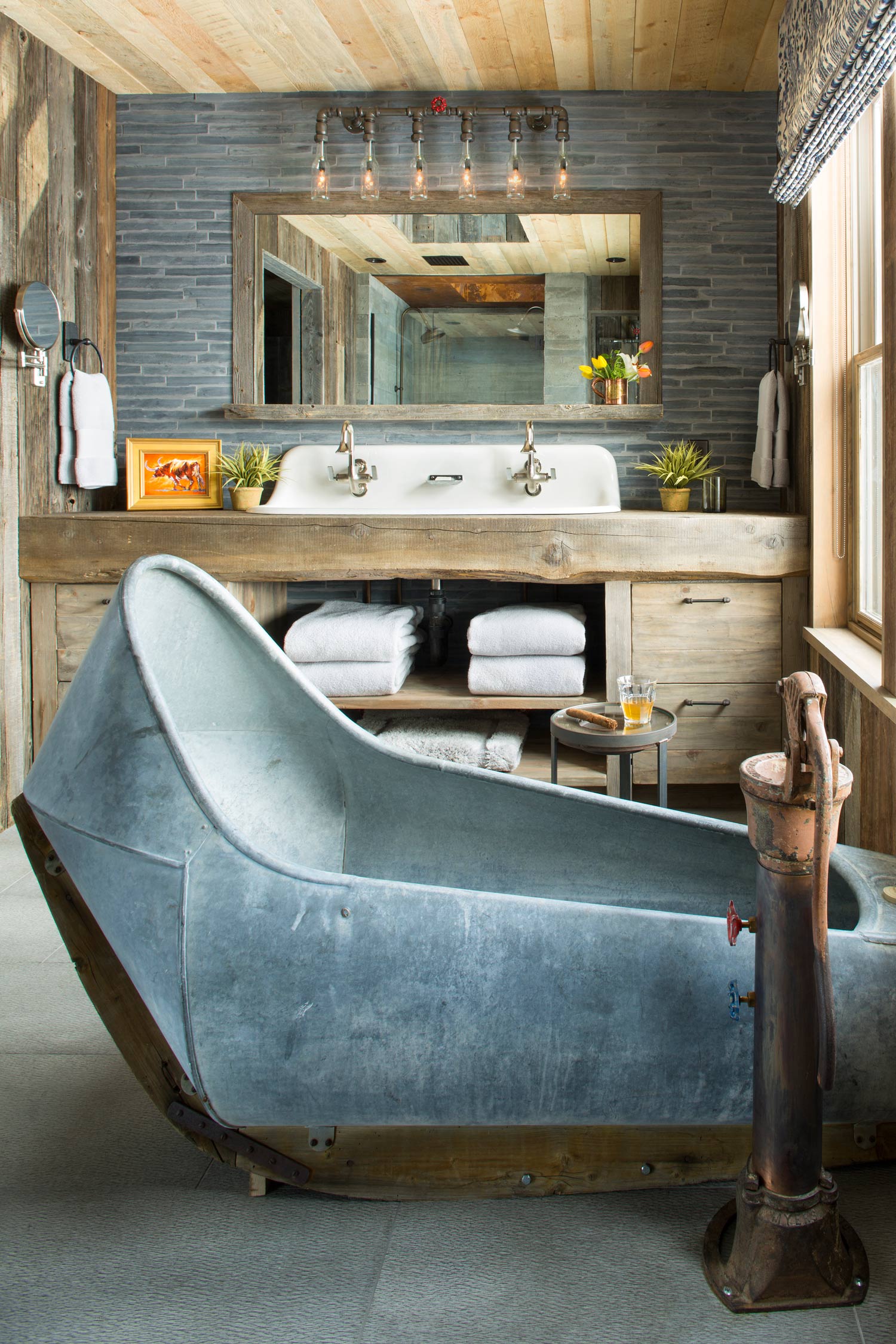 Rustic Bathroom designed by Rebal Design / Photos: Kimberly Gavin Photography