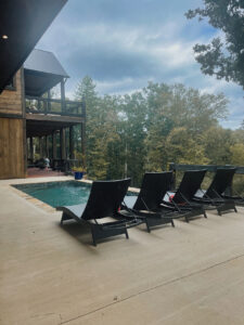 Blue Ridge mountain home exterior with pool